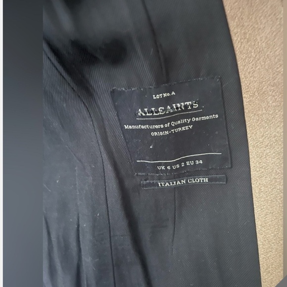 Rare Find, All Saints Fittes Wool Coat Size 2 - Picture 4 of 6